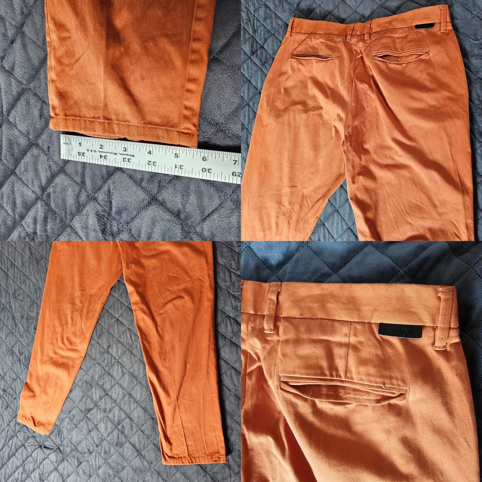 Zara Zara Pants Cropped Orange Cotton Blend Women 34 Casual Straight Chino Cropped Style Cropped Woman Size 24" / US 00 / IT 34 - 8 Thumbnail