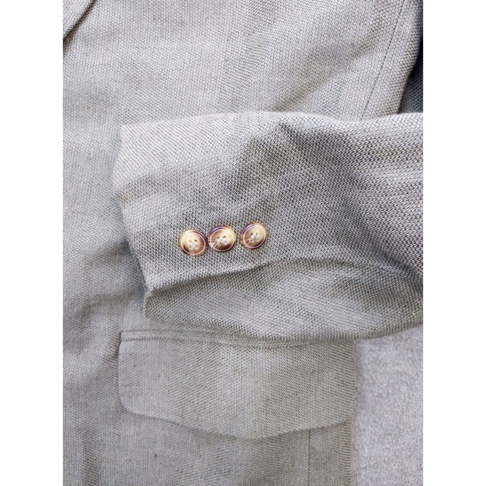 Liz Claiborne Claiborne Sport Coat Mens 40 Long Brown Linen Cotton Blazer Jacket Summer Business Casual Notch Lapel Two-Button Front Front Two-Button Size 40R - 2 Thumbnail