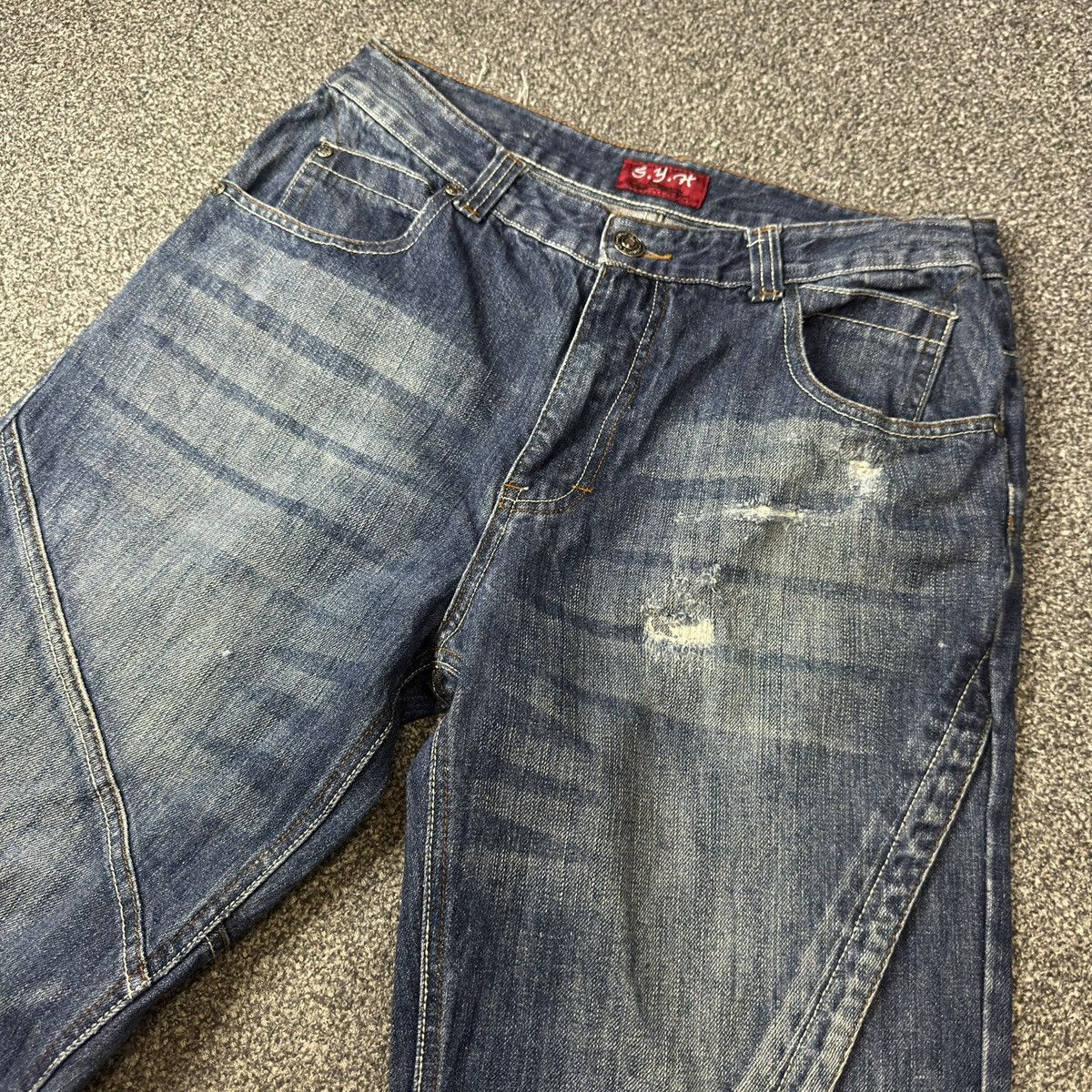 Who Decides War 🔥🇯🇵 Japanese Baggy Flared SYH Streetwear Wide Leg Denim Size US 35 - 3 Thumbnail