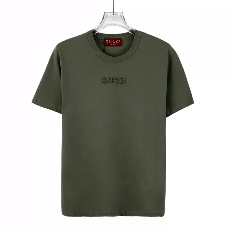 Gucci Gucci Dark green logo cotton round-neck short-sleeved T-shi Size US M / EU 48-50 / 2 - 1 Thumbnail