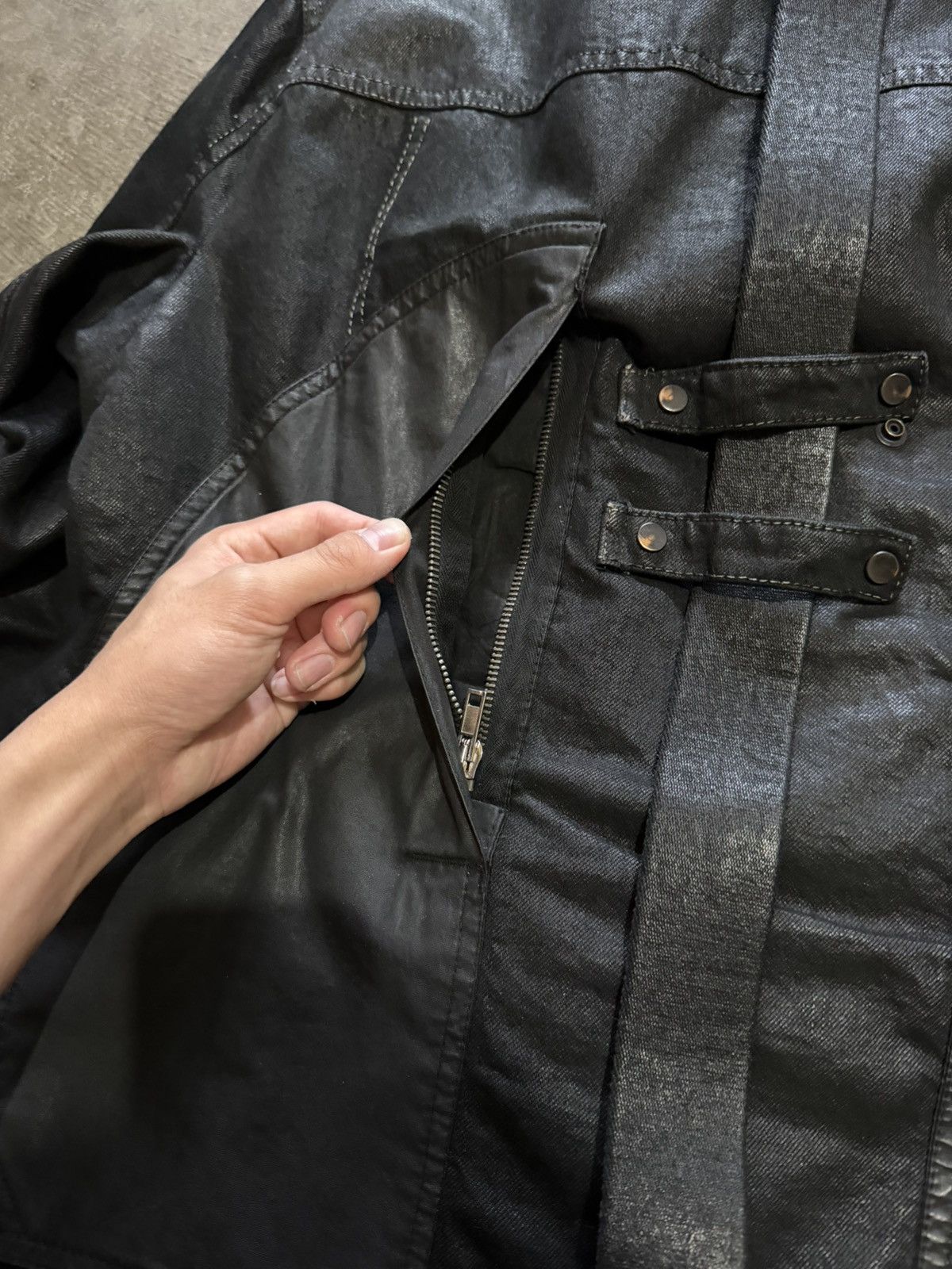 Rick Owens Drkshdw Rick Owens DRKSHDW AW15 SPHINX Wax Denim Padded Work Jacket Size US M / EU 48-50 / 2 - 7 Thumbnail