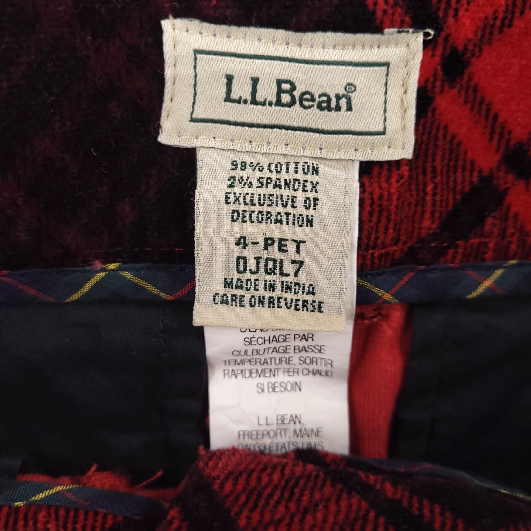 Vintage LL Bean Velour Plaid Skirt Womens 4 Petite Red Black Midi Pencil Velour Plaid Skirt 4P Womens Girls? Size 27" / US 4 / IT 40 - 3 Thumbnail