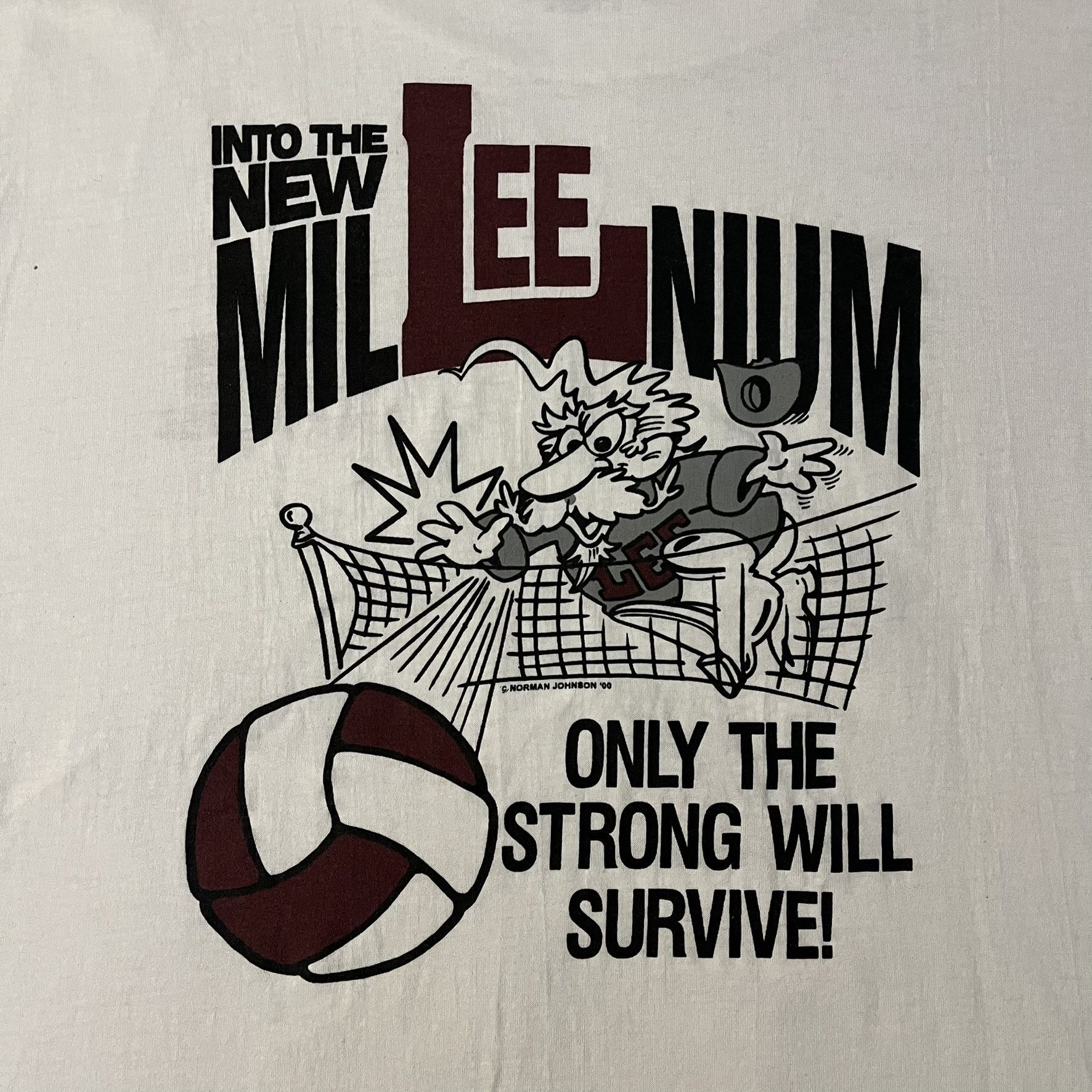 Fruit Of The Loom VTG 00s Lee Volleyball Into the New MilLEEnium Tee Size US L / EU 52-54 / 3 - 3 Thumbnail