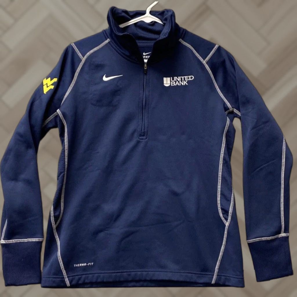 Nike Nike Pullover Sweatshirt Men Medium Blue Therma-Fit 1/4 Zip West Virginia Logo Size US M / EU 48-50 / 2 - 1 Thumbnail