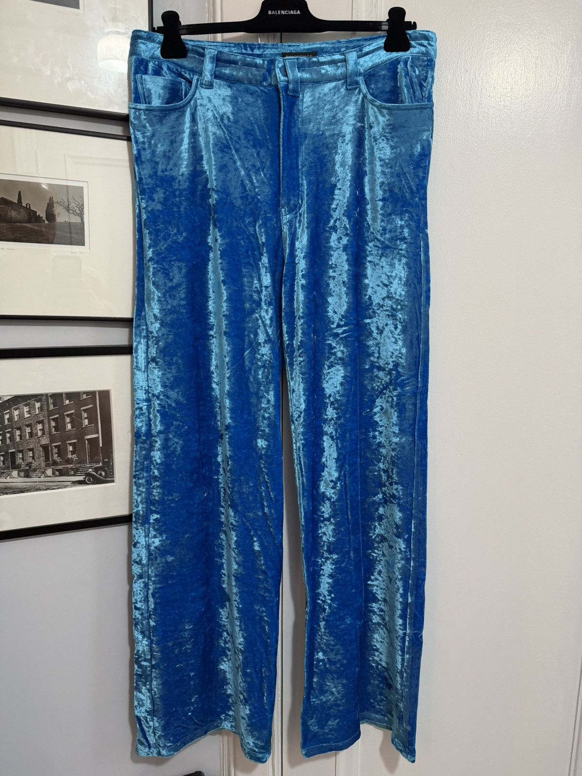Balenciaga Winter 22 Crushed Velvet Stretch Pant [M] Size US 32 / EU 48 - 1 Thumbnail