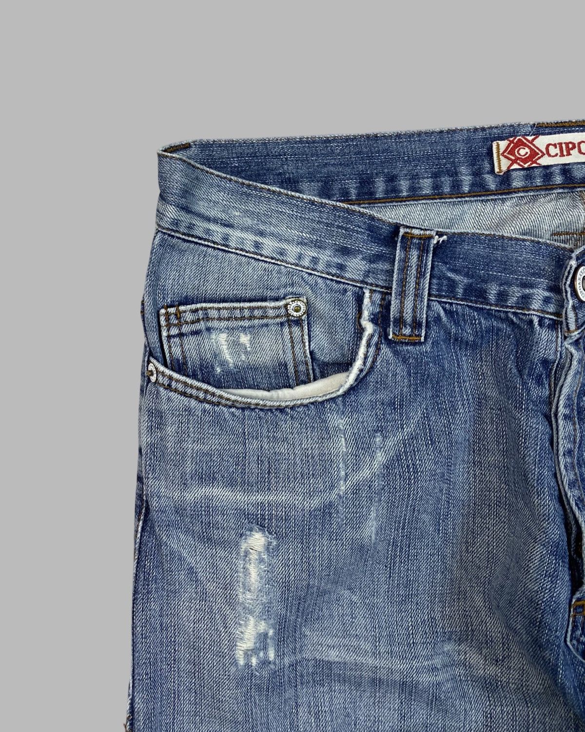 Japanese Brand Cipo Baxx VNTG Putchwork Distress Rick Owens Lgb Style Jeans Size US 33 - 7 Thumbnail