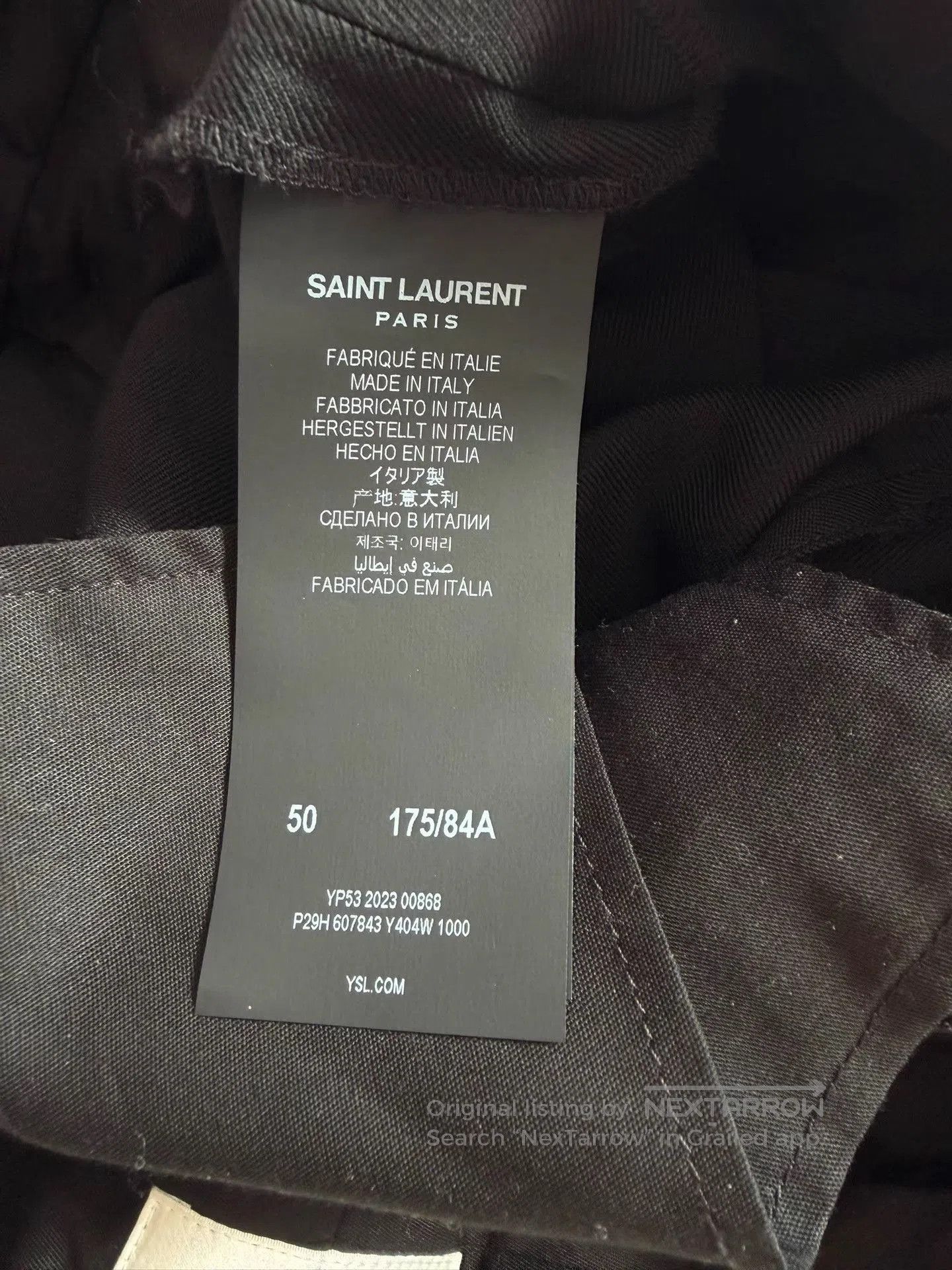 Saint Laurent Paris Black Straight-Leg Tailored Pants Size 34. Size US 34 / EU 50 - 7 Thumbnail