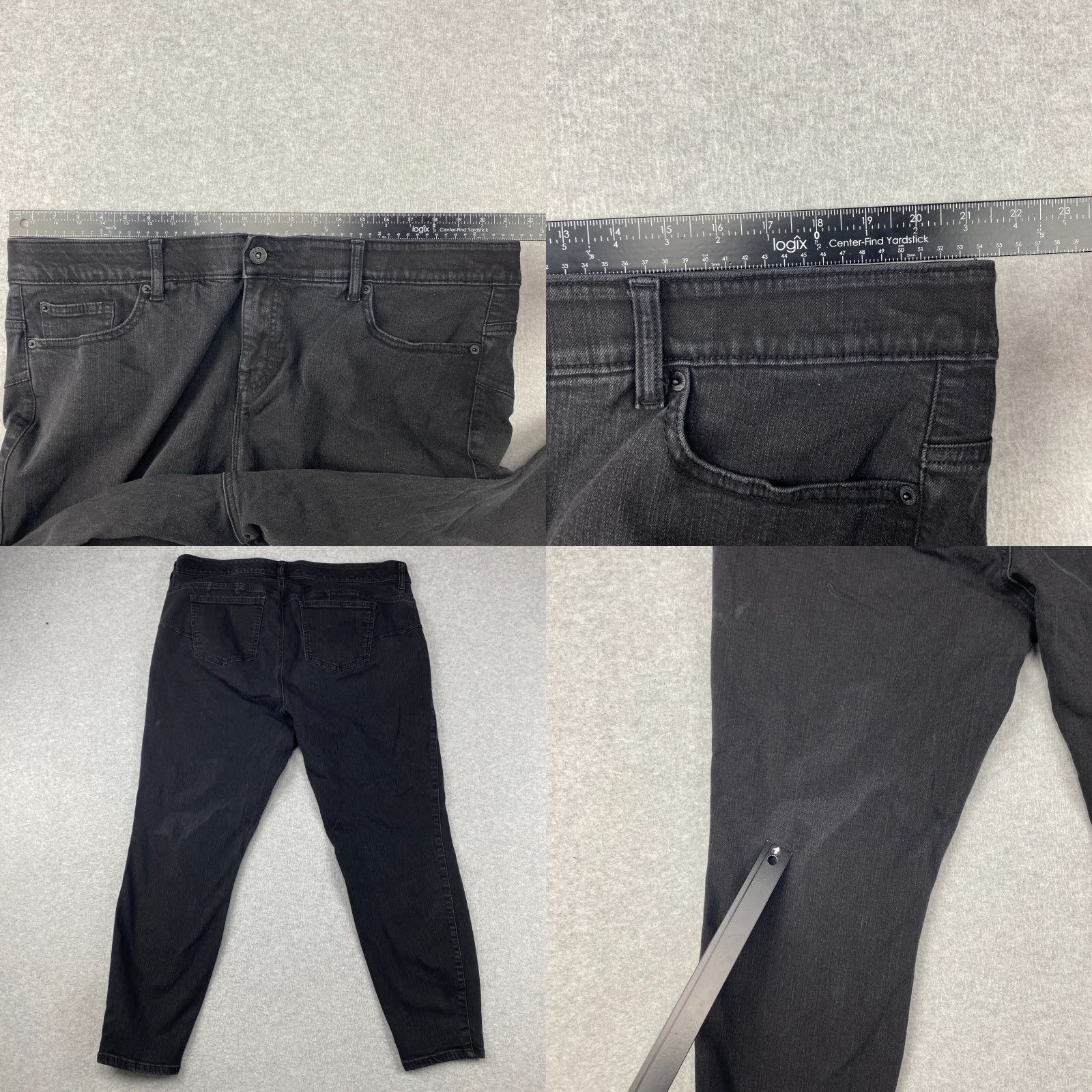 Torrid Torrid Jeans Womens 22R Black Ankle Premium Stretch High Rise Skinny Denim 5-Pocket Modern Distressed Size 40" / US 18 - 8 Thumbnail