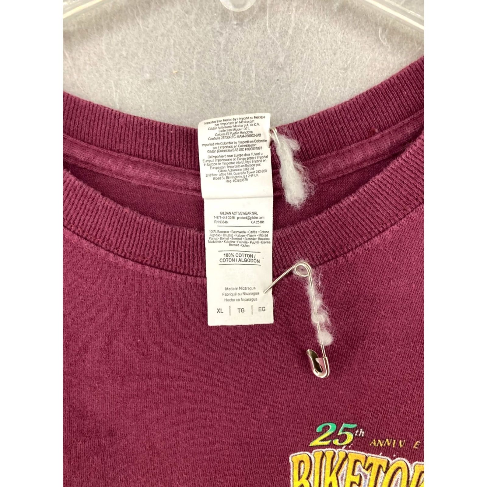Gildan Biketoberfest Gildan Mens T-Shirt XL Red Motorcycle Bike Pattern Graphic Print Crew Neck Short Sleeve Cotton Jersey Shirt Size US XL / EU 56 / 4 - 6 Thumbnail