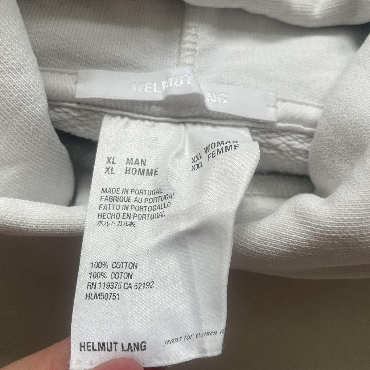 Helmut Lang Helmut Lang Mirrored Web Standard Pullover Hoodie Size US XL / EU 56 / 4 - 4 Thumbnail