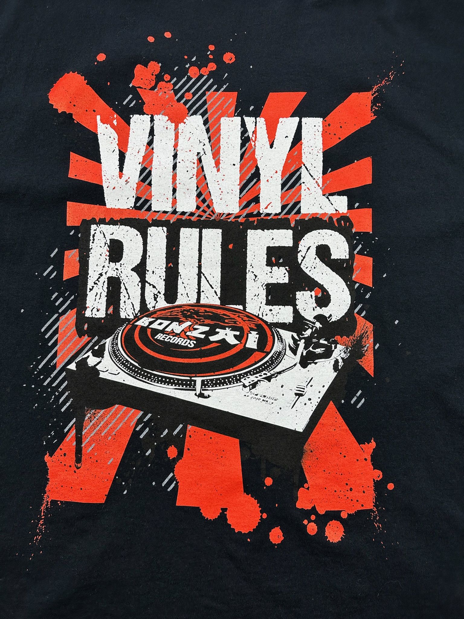 Vintage Vintage bonzai records Technics TShirt Vinyl hardcore techno Size US XXL / EU 58 / 5 - 5 Thumbnail