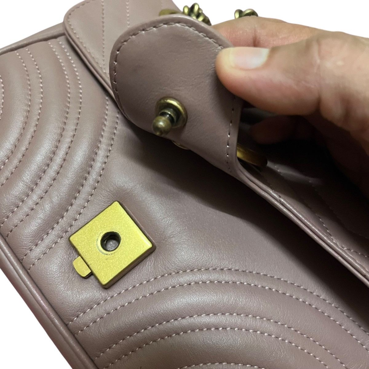 Gucci Gucci GG Marmont Leather Small Bag Shoulder Chain Size ONE SIZE - 13 Thumbnail