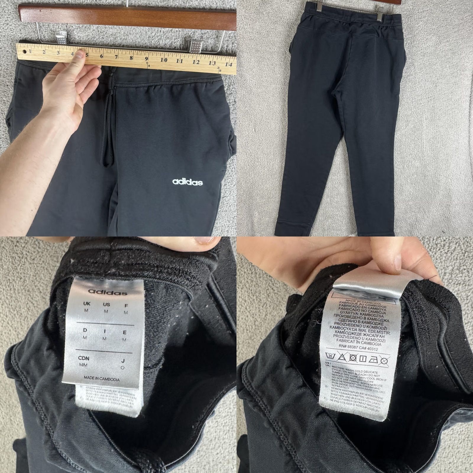 Adidas Adidas Sweatpants Mens Medium Black Fleece Jogger Elastic Waist Pockets Drawstring Slim Tapered Leg Clothing Pants Winter Casual Gym Training Womens? Size US 31 - 8 Thumbnail