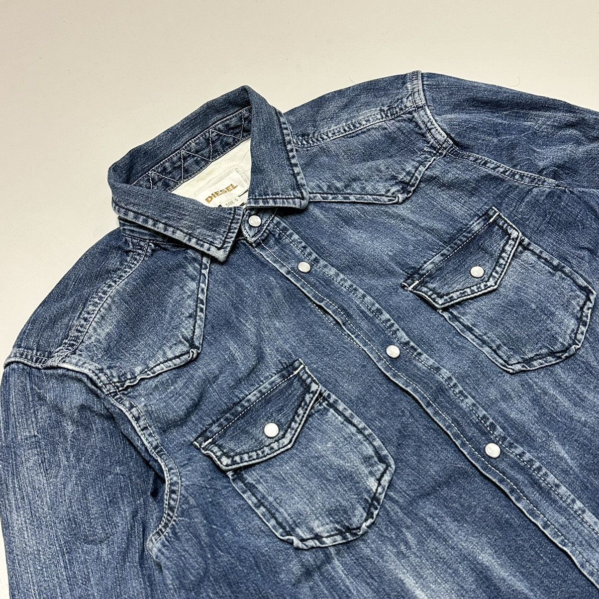 Diesel Vintage Diesel Pearl Snap patchwork Denim Western Shirt Size US S / EU 44-46 / 1 - 2 Thumbnail