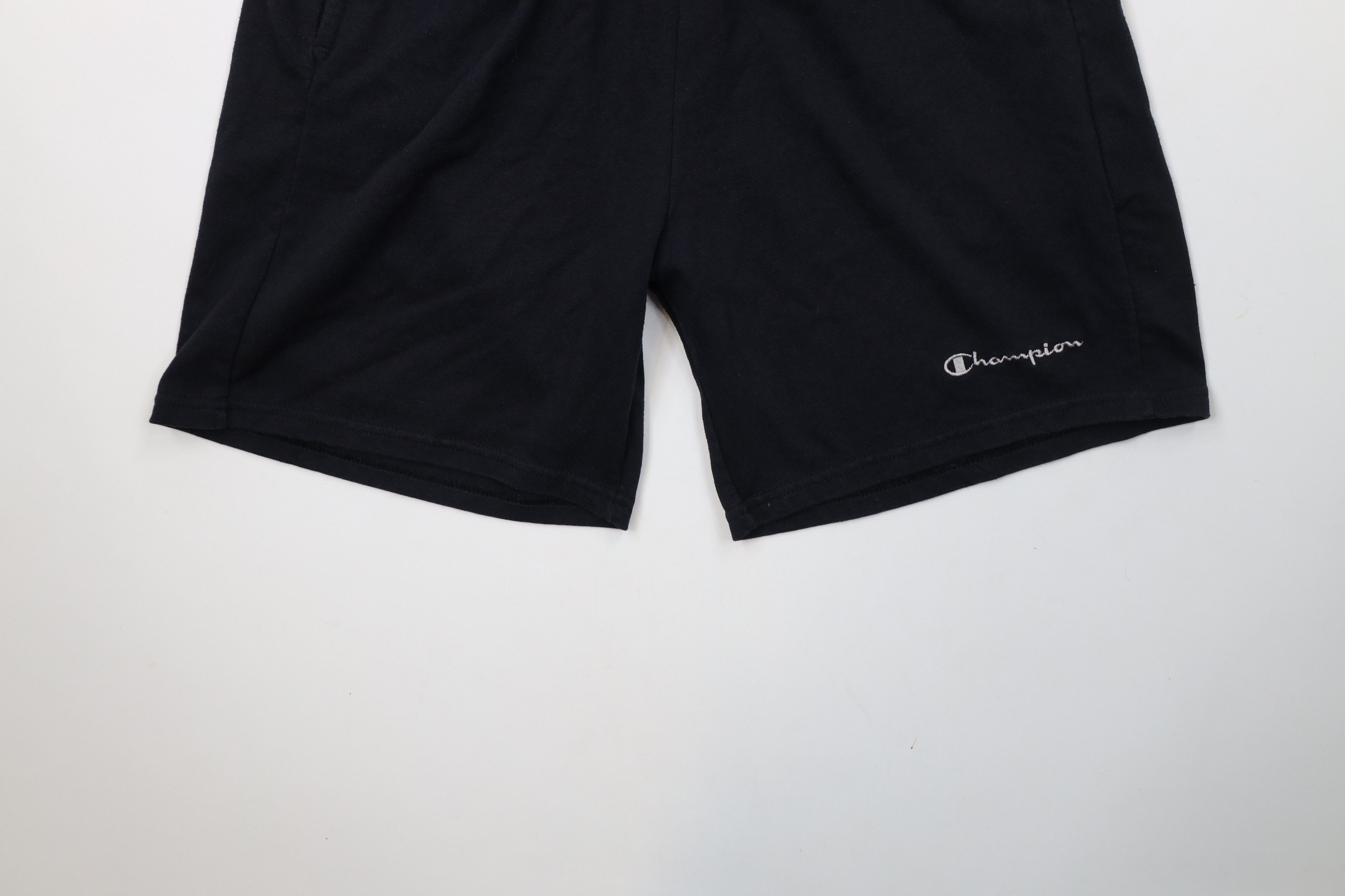 Champion × Vintage Vintage 90s Champion Spell Above Knee Shorts Black Cotton Size US 34 / EU 50 - 4 Thumbnail