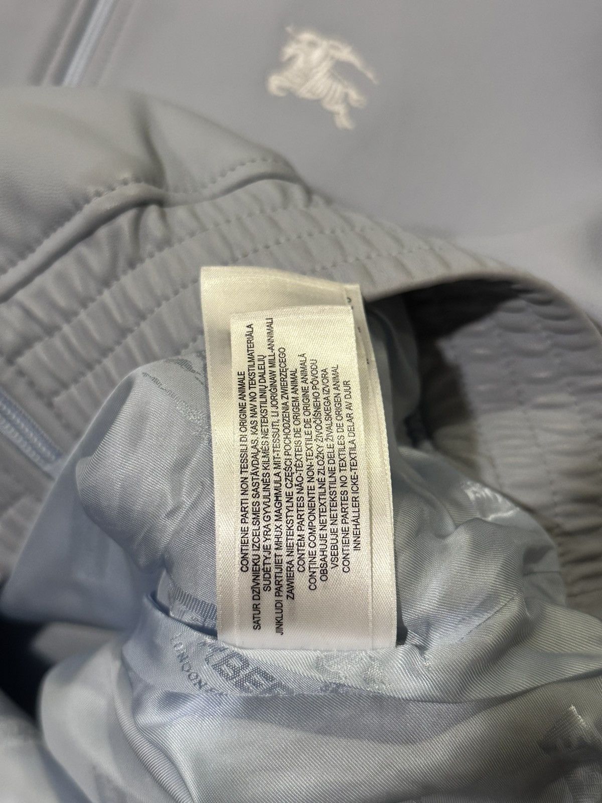 Burberry × Supreme Supreme Burberry Pastel Blue Embroidered Leather Zip Jacket Size US L / EU 52-54 / 3 - 23 Thumbnail
