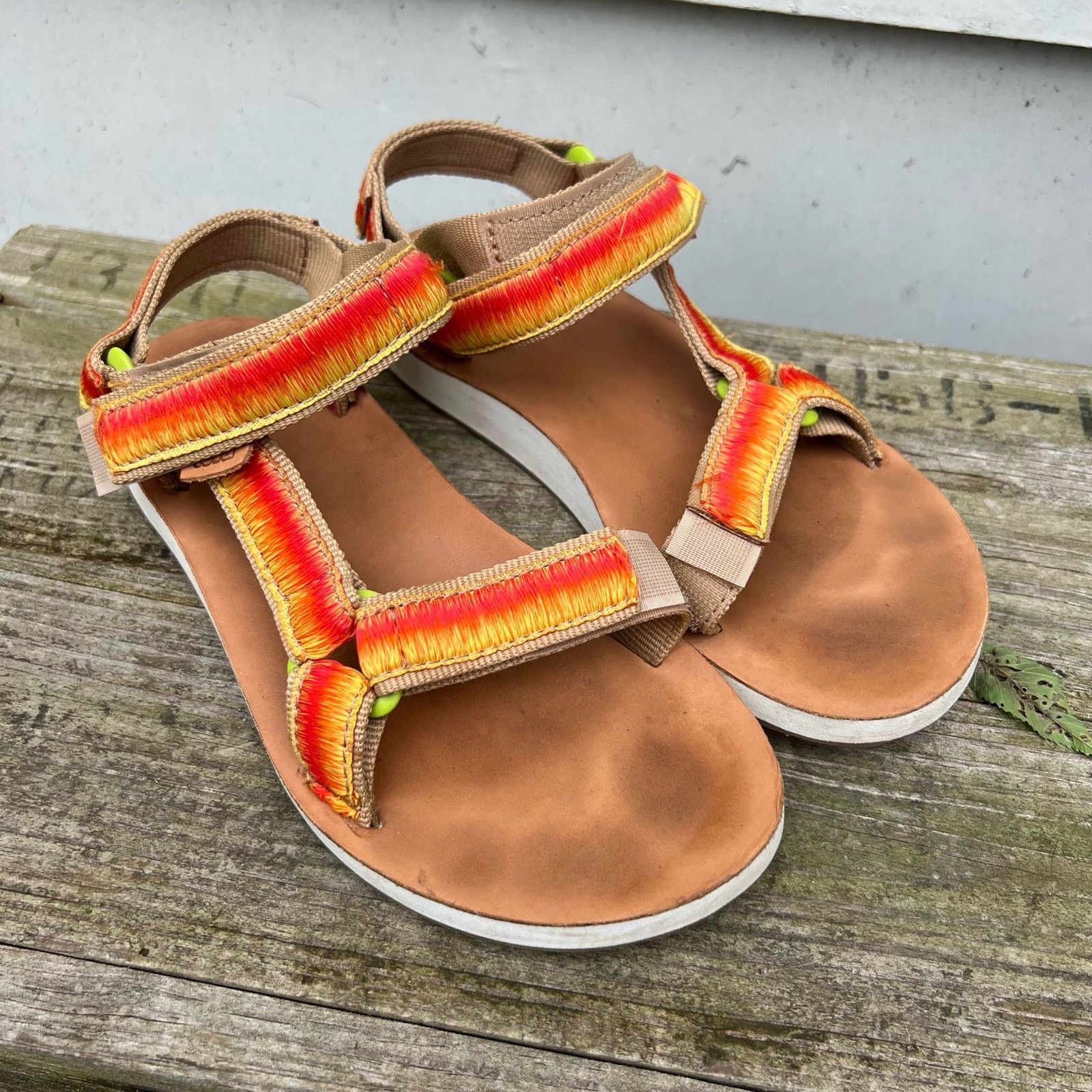 Teva Teva Original Universal Obre Orange Yellow Strap Sandals 5 Size US 5 / IT 35 - 1 Thumbnail