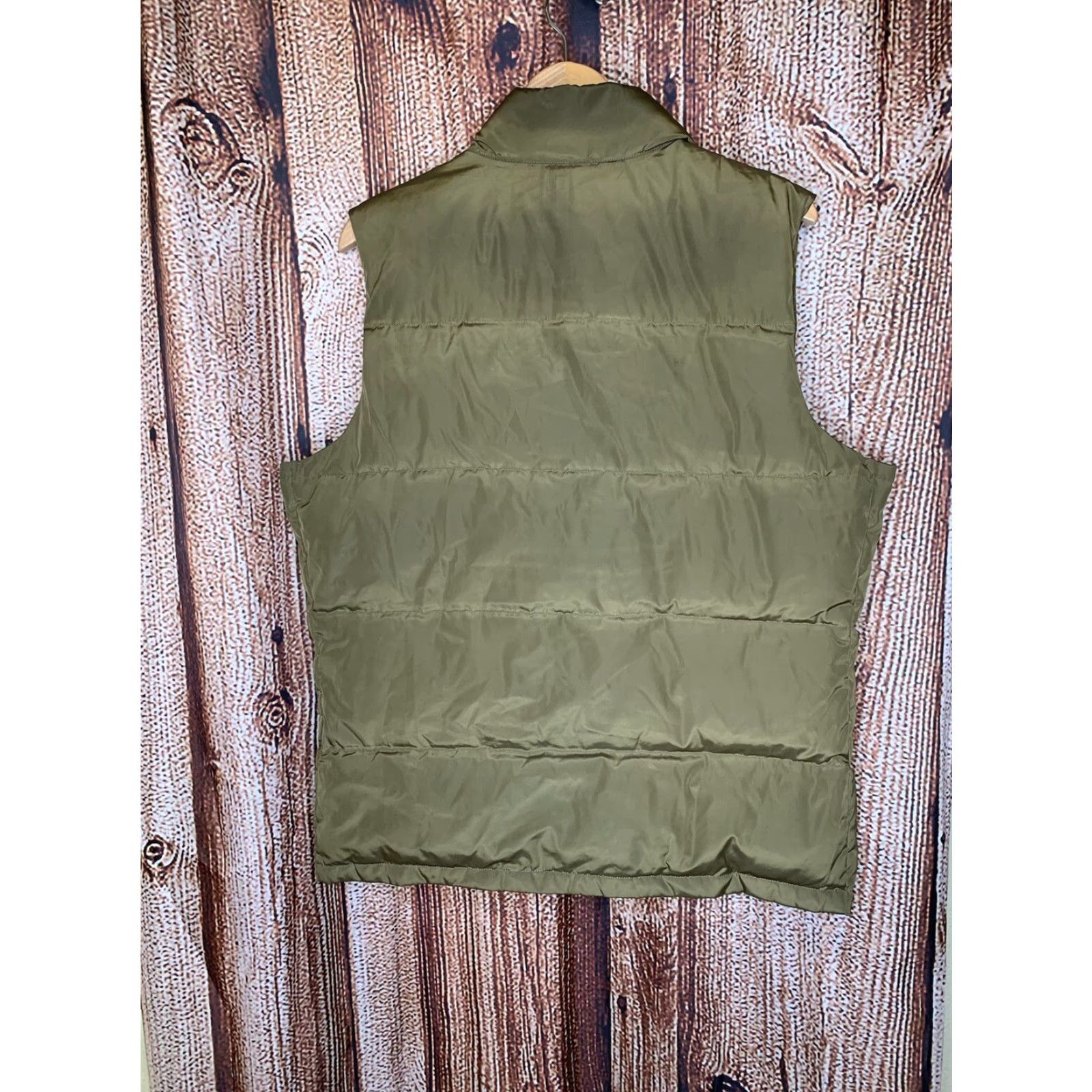 Lands' End Lands' End Women's Down Puff Vest Snap Front Nylon Brown 80% Down 20% Feathers M Regular Size Size M / US 6-8 / IT 42-44 - 3 Thumbnail
