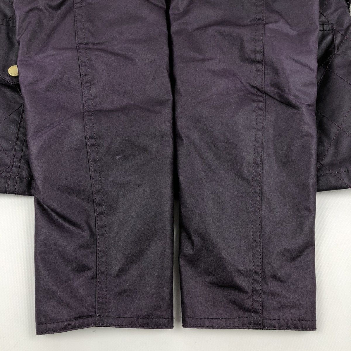 Barbour × Belstaff Women's INTERNATIONAL Ferrera Wax Purple Motorcycle Bomber Jacket Coat Size M / US 6-8 / IT 42-44 - 16 Thumbnail