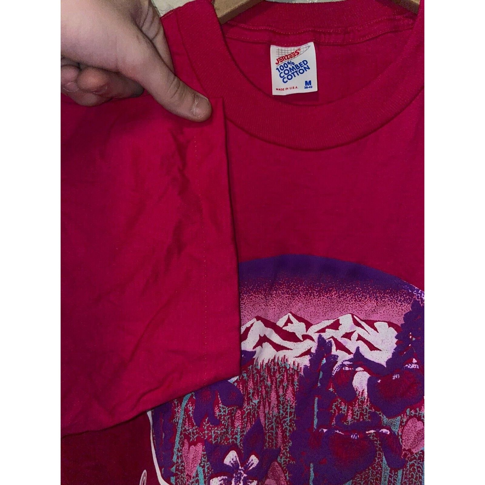 Jerzees Vintage Silver Dollar City Shirt Flower Pink 90s Tee VTG M Size US M / EU 48-50 / 2 - 8 Thumbnail