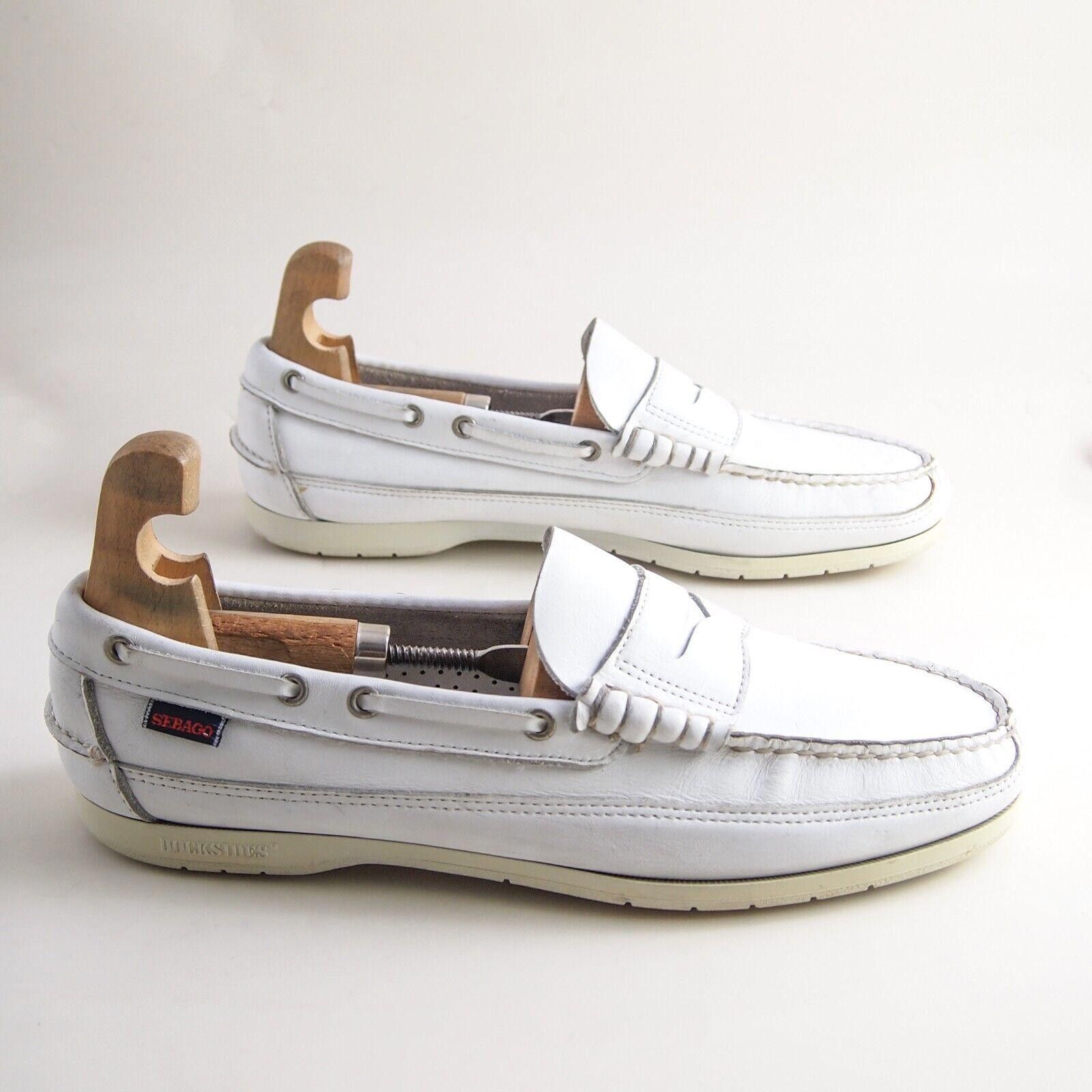 Sebago Sebago DockSides Boat Shoes White Leather EU 44.5 US 11 W Size US 11 / EU 44 - 5 Thumbnail