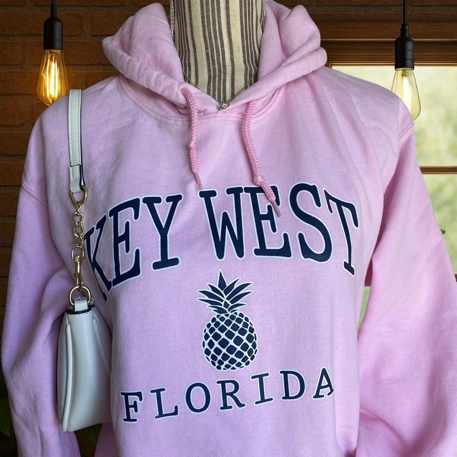 Gildan Pink Key West Florida hoodie sweatshirt Size S / US 4 / IT 40 - 3 Thumbnail