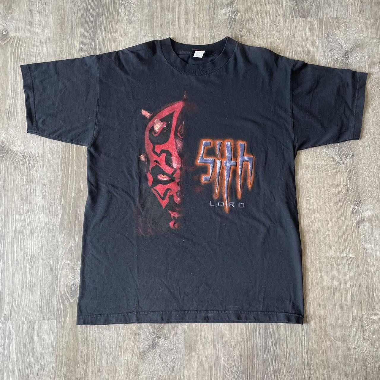 image of 90's Star Wars Darth Maul Sith Lord Graphic Tee in Black, Men's (Size XL)