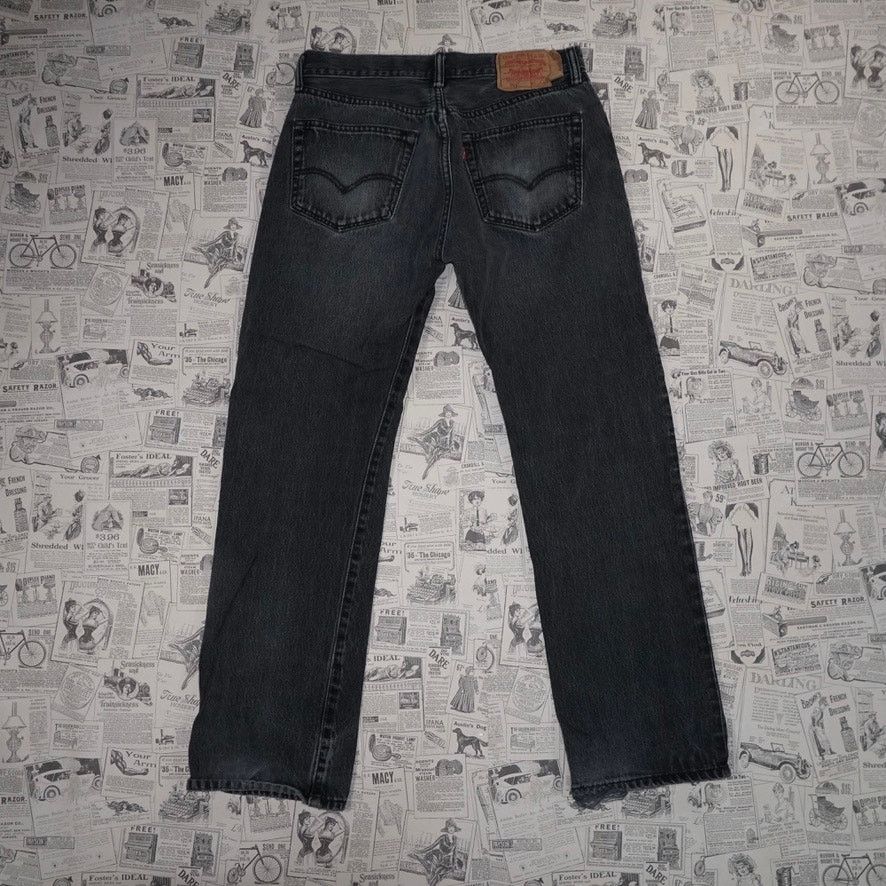 Levi's 34x32 - Vintage Y2K Levi’s 501 wash faded black denim jeans Size US 34 / EU 50 - 1 Thumbnail