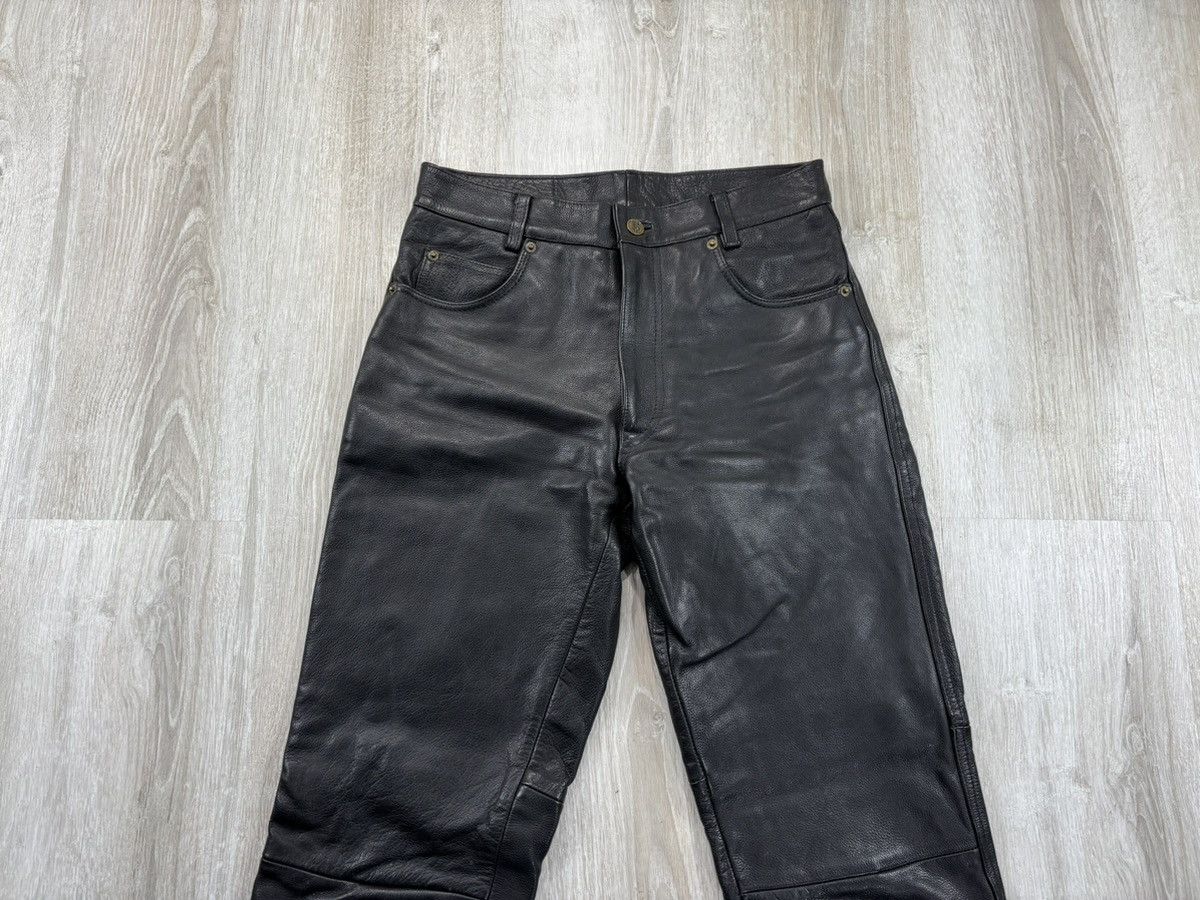 Genuine Leather × Leather × Vintage Womens biker motorcycle leather pants Gipsy Size 30 Size 24" / US 00 / IT 34 - 3 Thumbnail