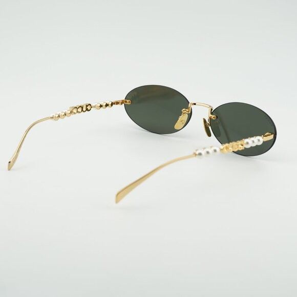 Gucci Gucci GG1922S 001 Sunglasses Gold with White Pearl Oval Size ONE SIZE - 9 Thumbnail