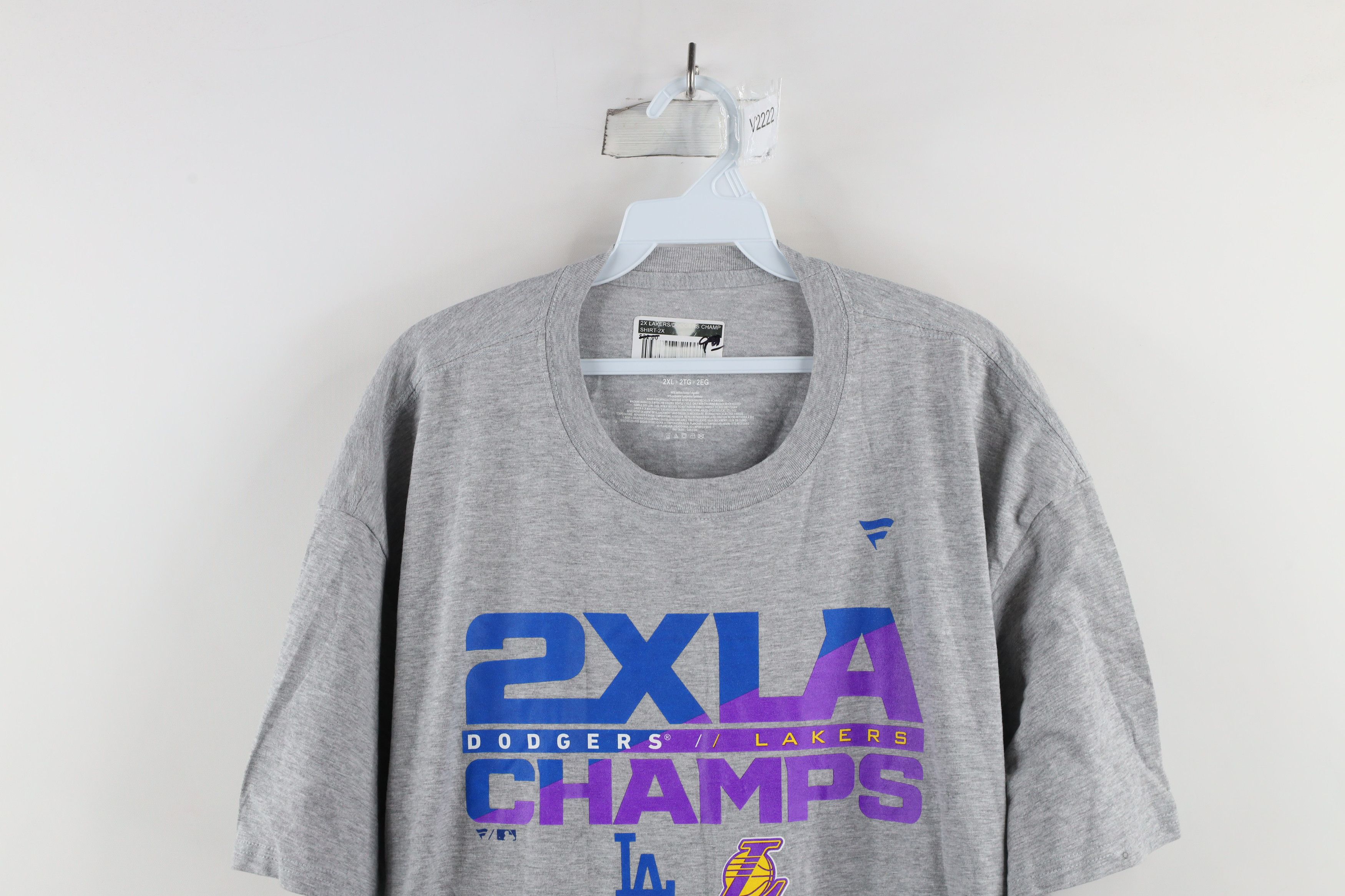 Vintage New Fanatics Champs Los Angeles Dodgers Lakers T-Shirt Gray Size US XXL / EU 58 / 5 - 2 Thumbnail