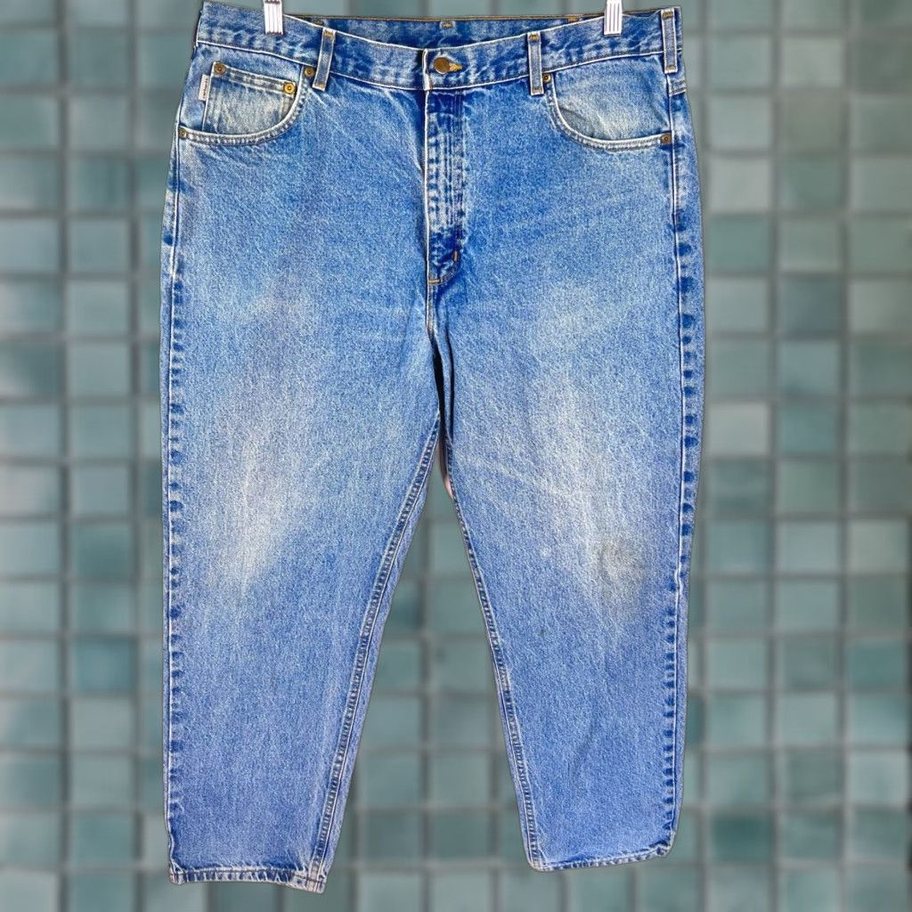 Carhartt VINTAGE Carhartt Pants Mens 40 Blue Relaxed Fit Dungaree Work Wear Outdoor 40x30 Size US 40 / EU 56 - 1 Thumbnail