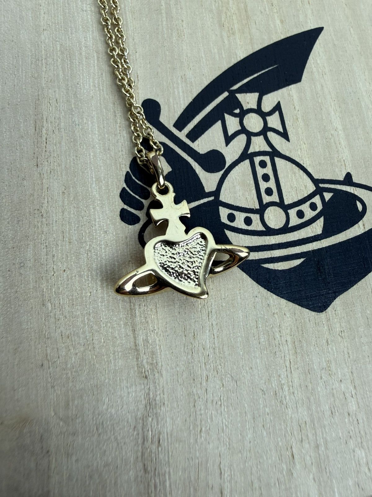Vivienne Westwood Vivienne Westwood Diamante Heart Pendant Necklace Red Gold Size ONE SIZE - 7 Thumbnail