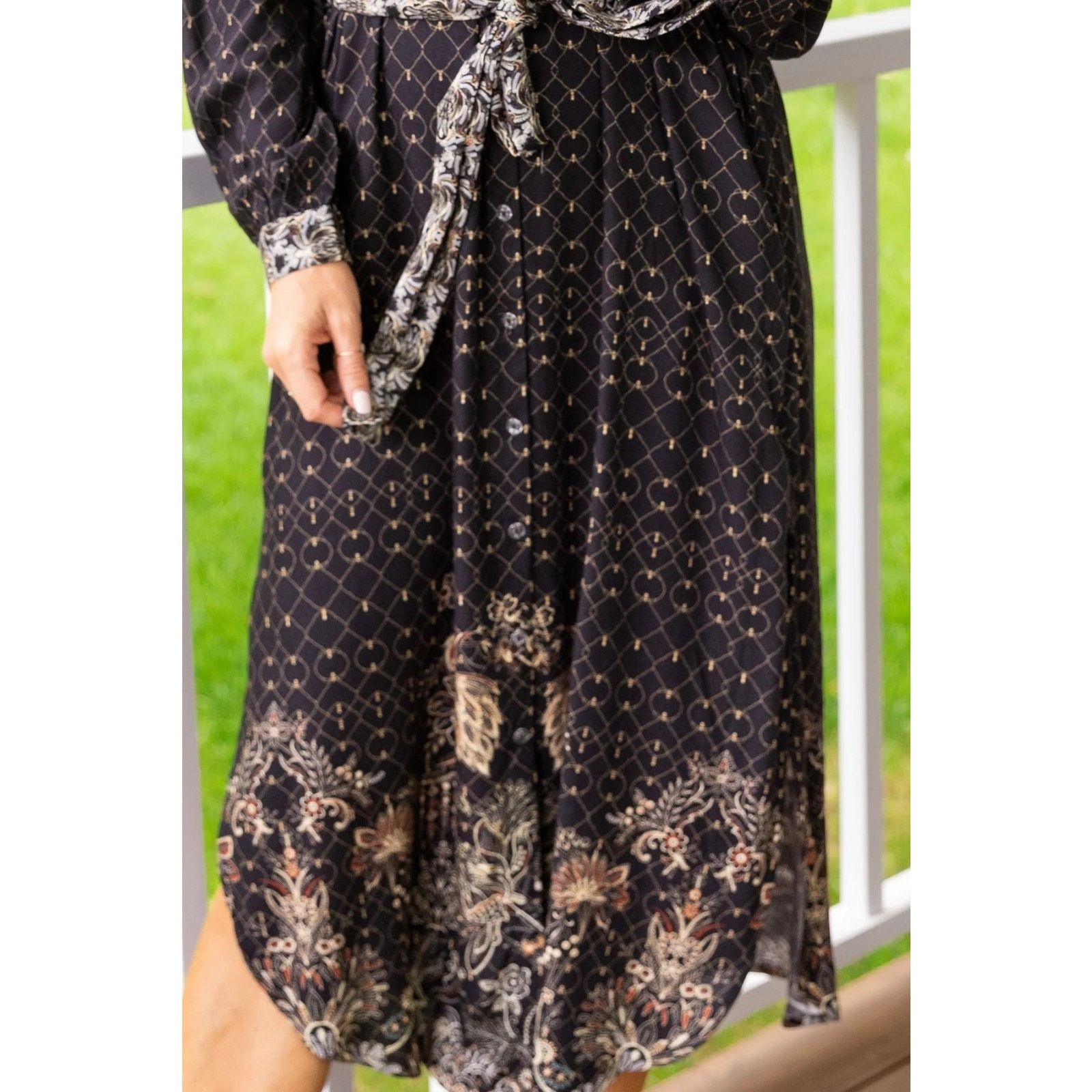Other Cienna Kalista Buttoned Dress With Tie Midi Viscose Dress Size S / US 4 / IT 40 - 4 Thumbnail
