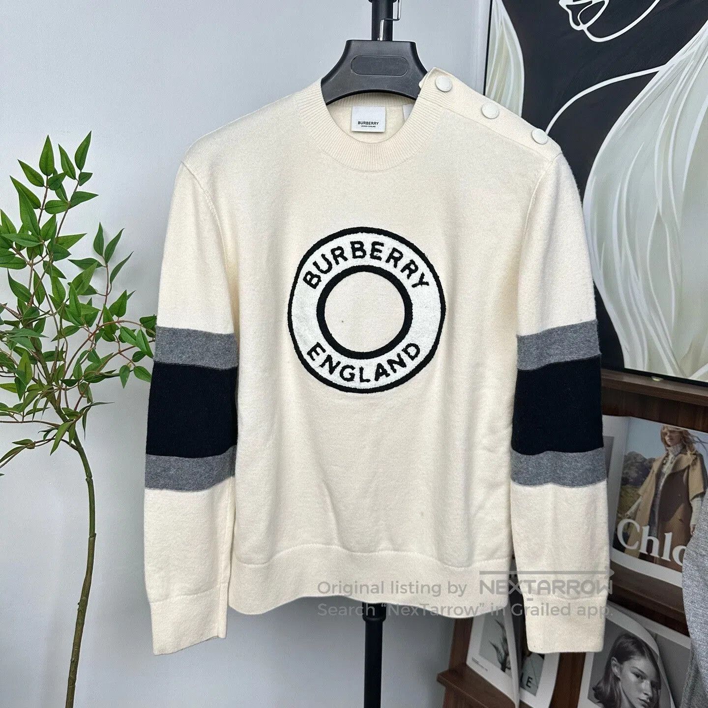 Burberry Burberry Wool Sweater with Flocked Logo. Size US S / EU 44-46 / 1 - 1 Thumbnail