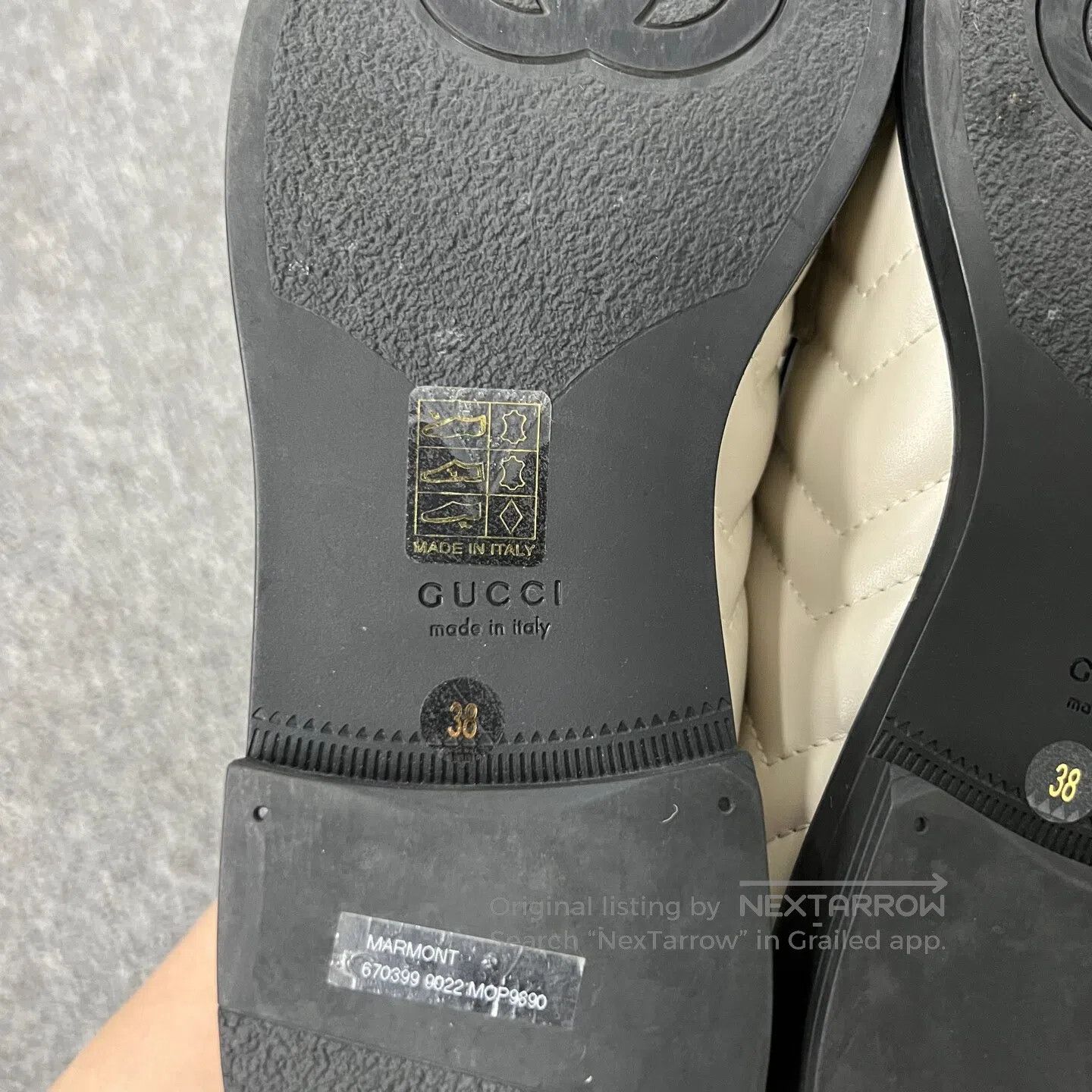 Gucci Guicci Dual-G Gold buckle; off-white loafers| Size US 7.5 / IT 37.5 - 7 Thumbnail