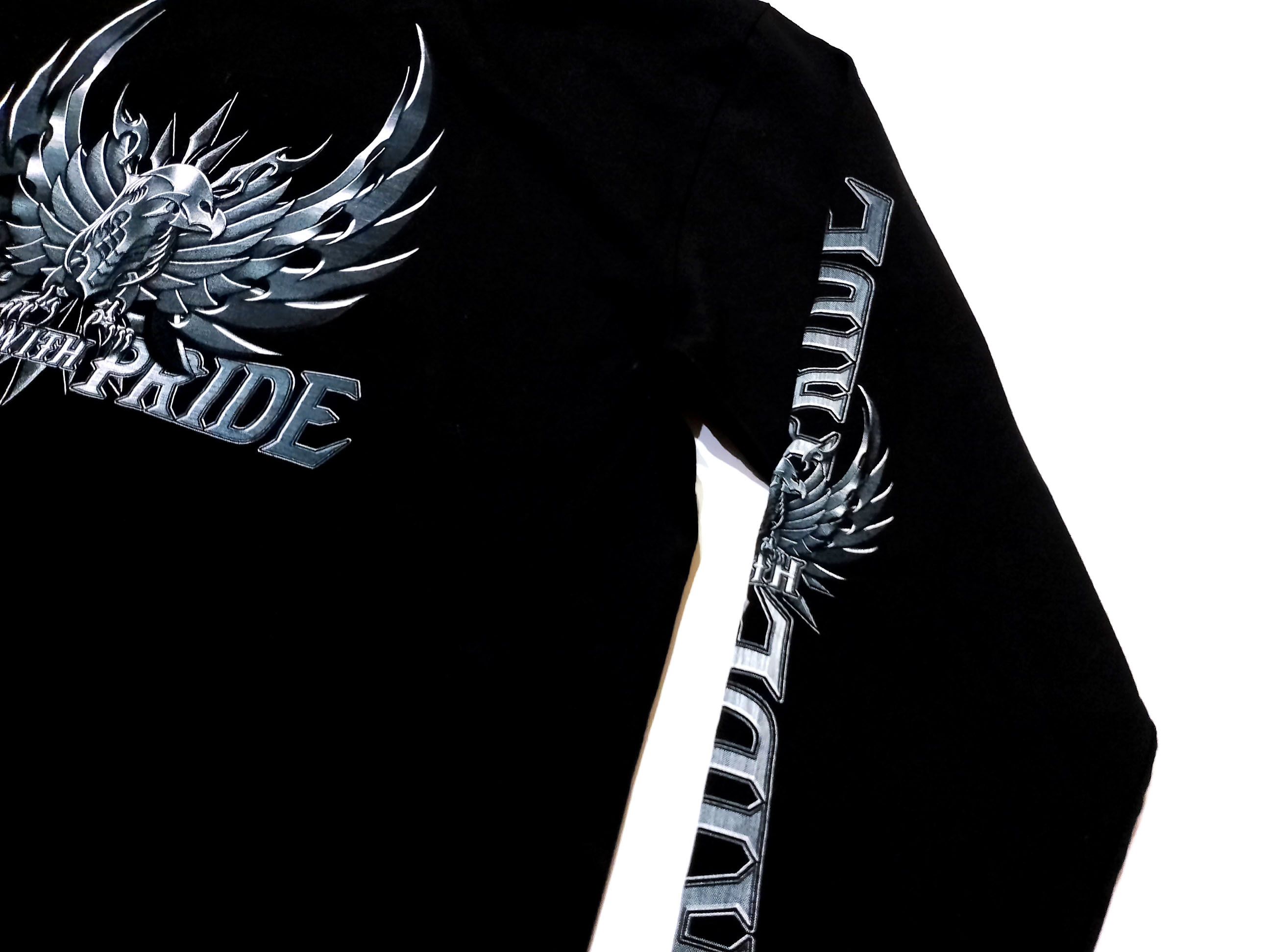 Other Vintage Ride with Pride Biker Long Sleeve T Shirt Rock Eagle Size US XL / EU 56 / 4 - 5 Thumbnail