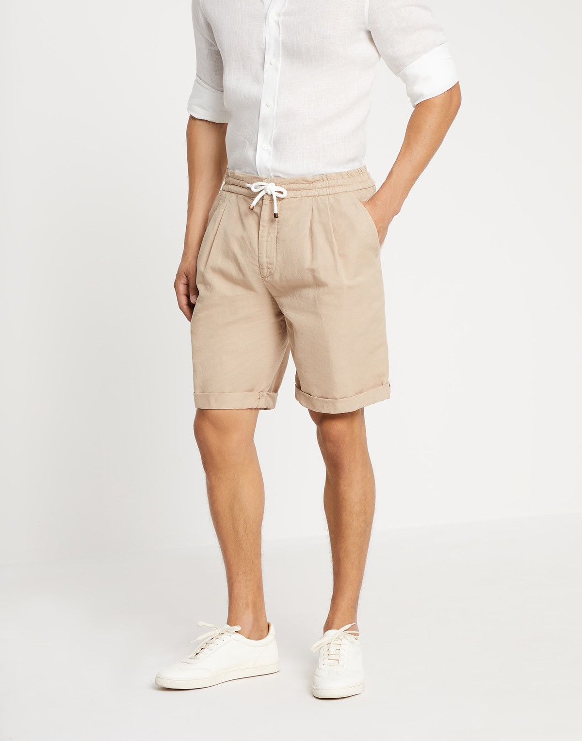 Brunello Cucinelli Brunello Cucinelli Linen Relaxed Fit Drawstring Shorts Size US 36 / EU 52 - 1 Thumbnail