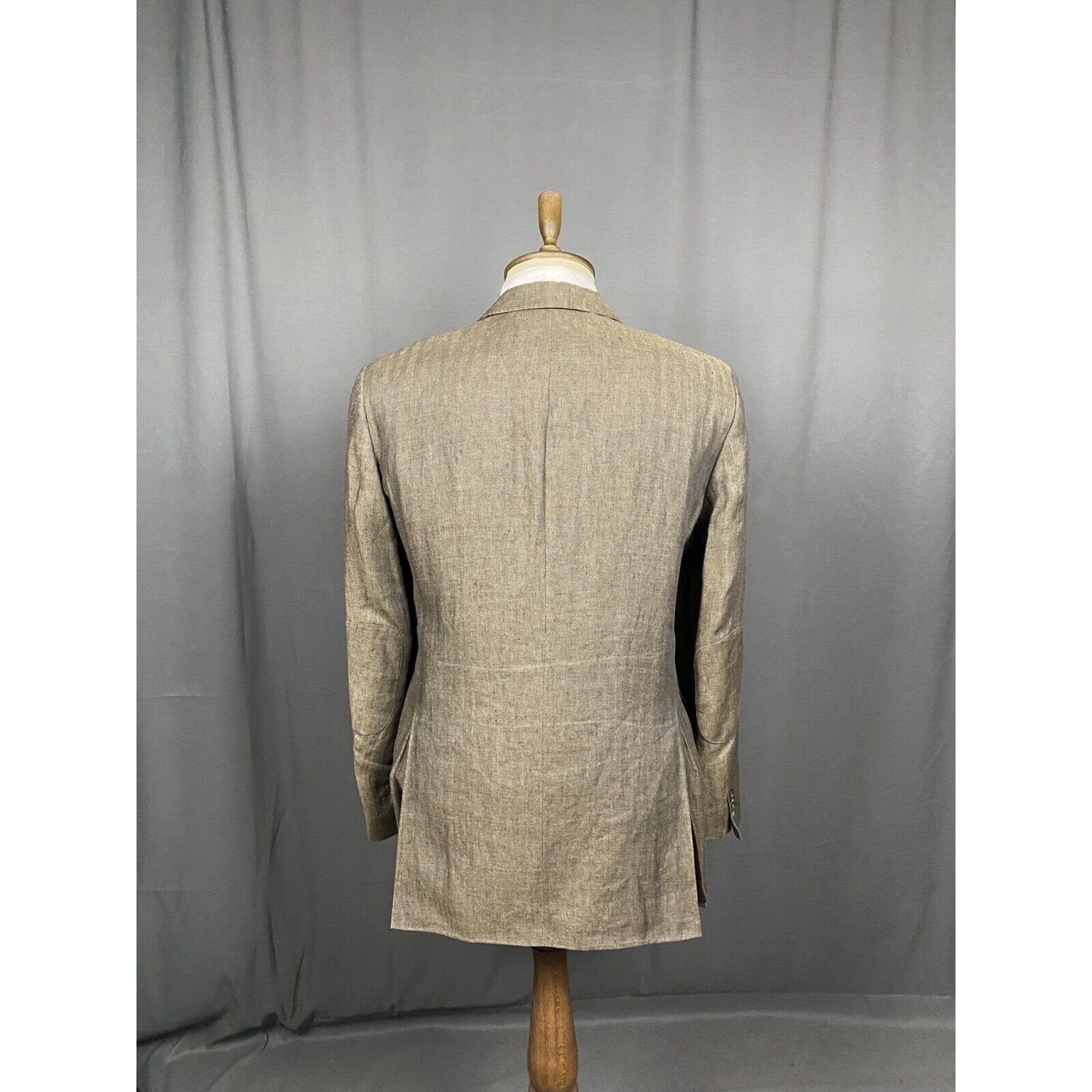 Burberry Burberry Nova Check Collar Herringbone Green Linen Blazer Sp Size 54R - 7 Thumbnail