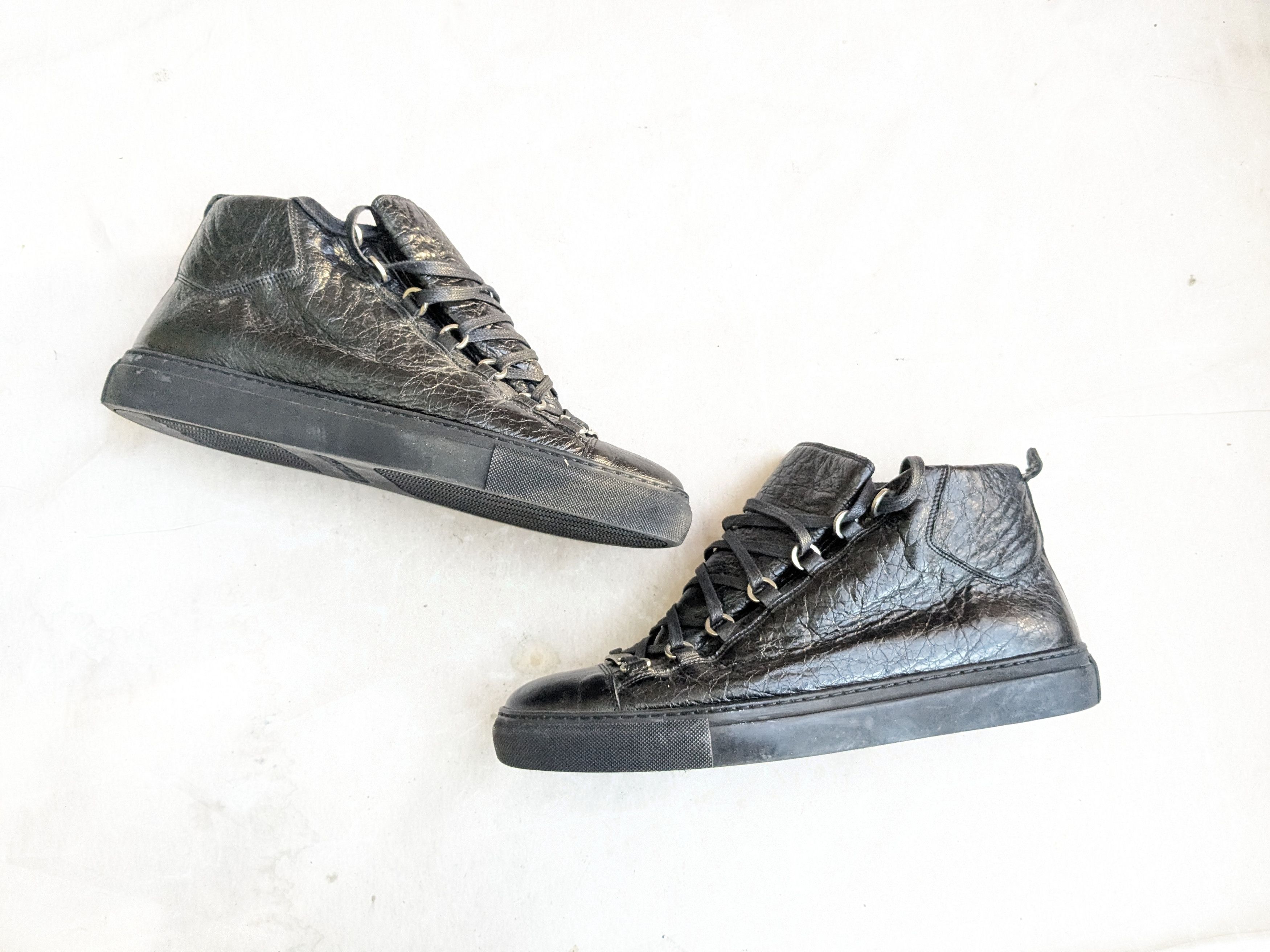 Balenciaga Arena Sneakers Black 11 Leather High Tops
