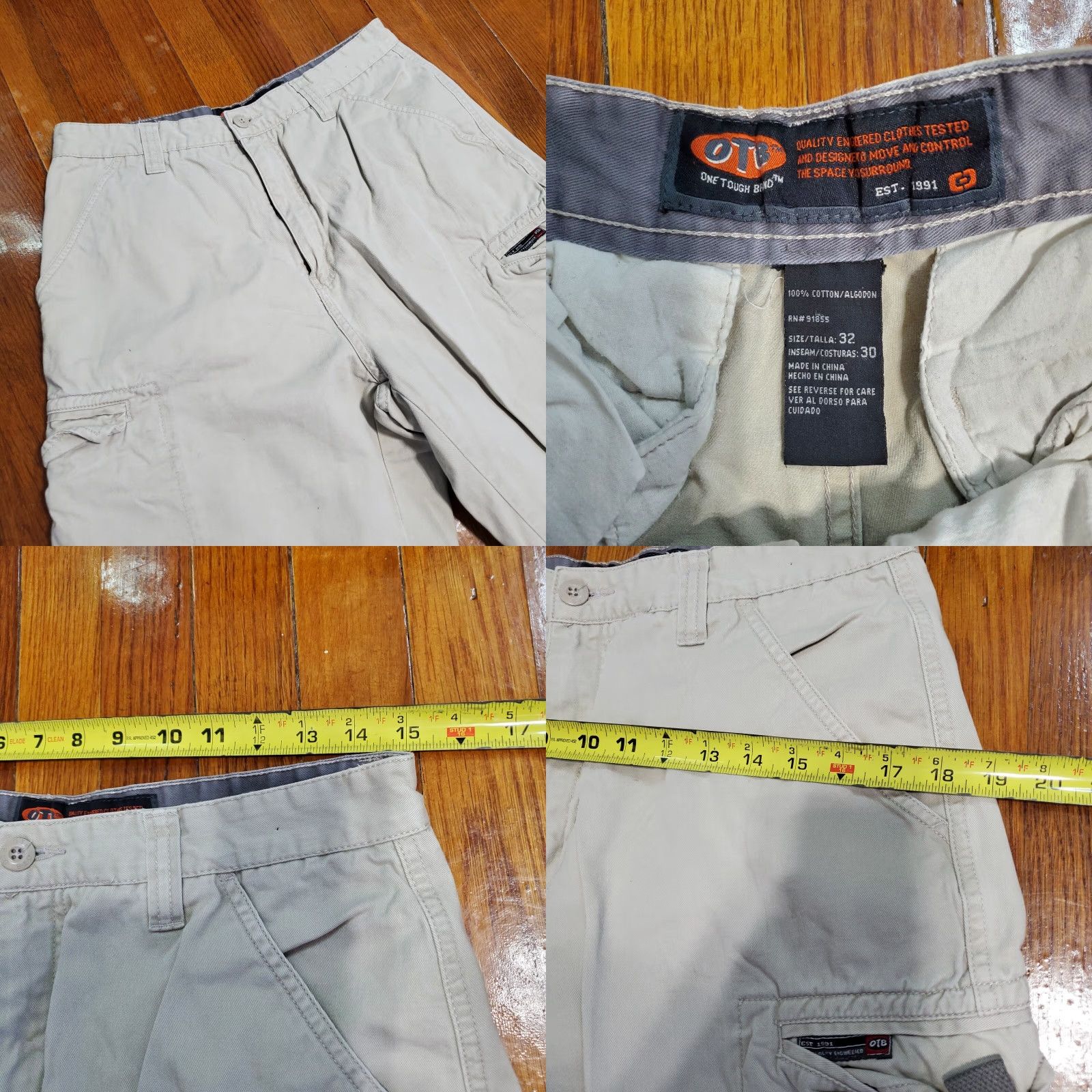 Vintage VINTAGE One Tough Brand Pants Mens 32x30 Cargo Baggy Y2K OTB Rave Skater Size US 32 / EU 48 - 8 Thumbnail
