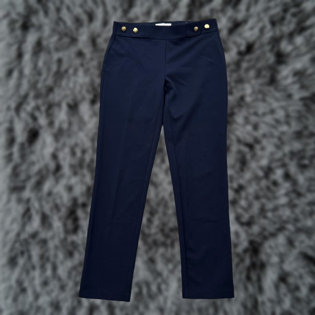 Vintage VINTAGE Sag Harbor Pants Womens 6 Navy Blue Gold Button High Rise Stretch Sailor Vtg Y2K Size 28" / US 6 / IT 42 - 1 Thumbnail