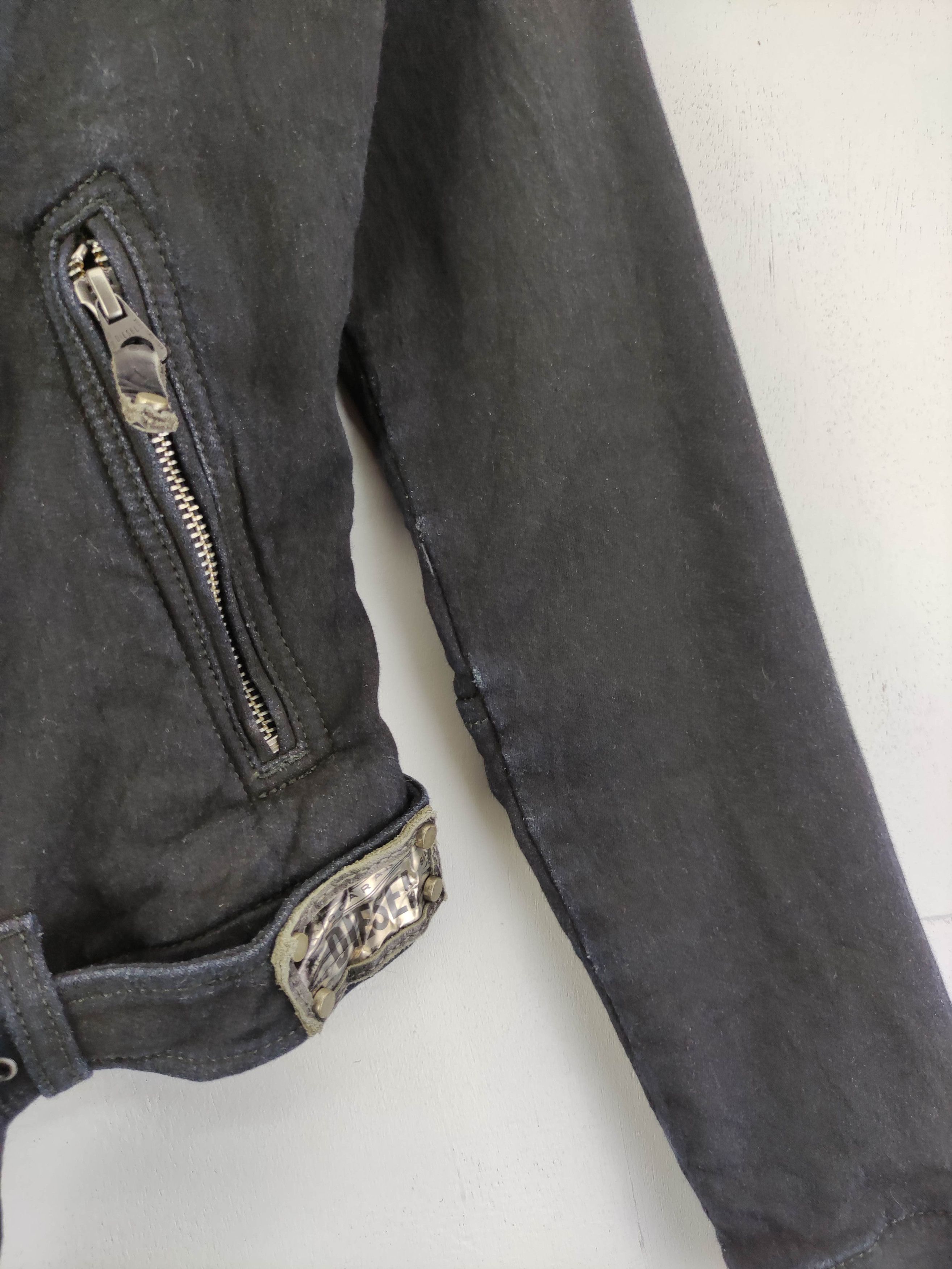 Diesel Vintage Diesel Black Motorcycle Jacket Zipper Size XXS / US 00 / IT 34 - 3 Thumbnail