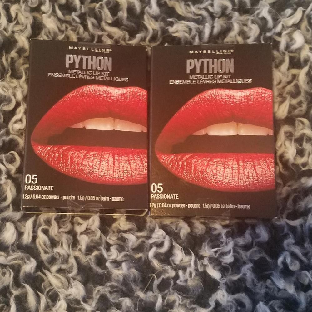 Designer Maybelline Python Metallic Lip Kit Set of 2 Passionate Size ONE SIZE - 1 Thumbnail