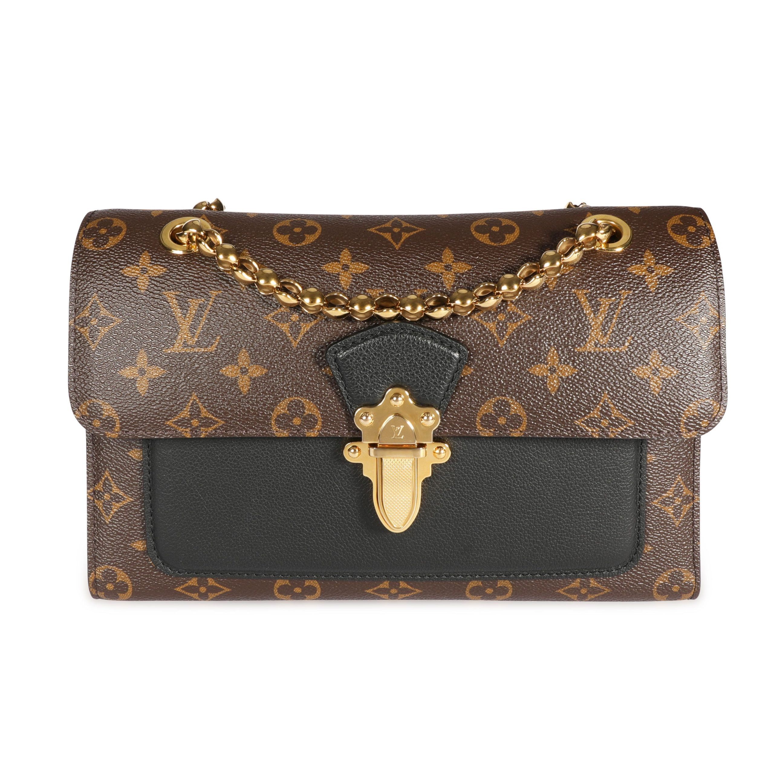 image of Louis Vuitton Monogram Canvas & Black Leather Victoire Chain Bag, Women's