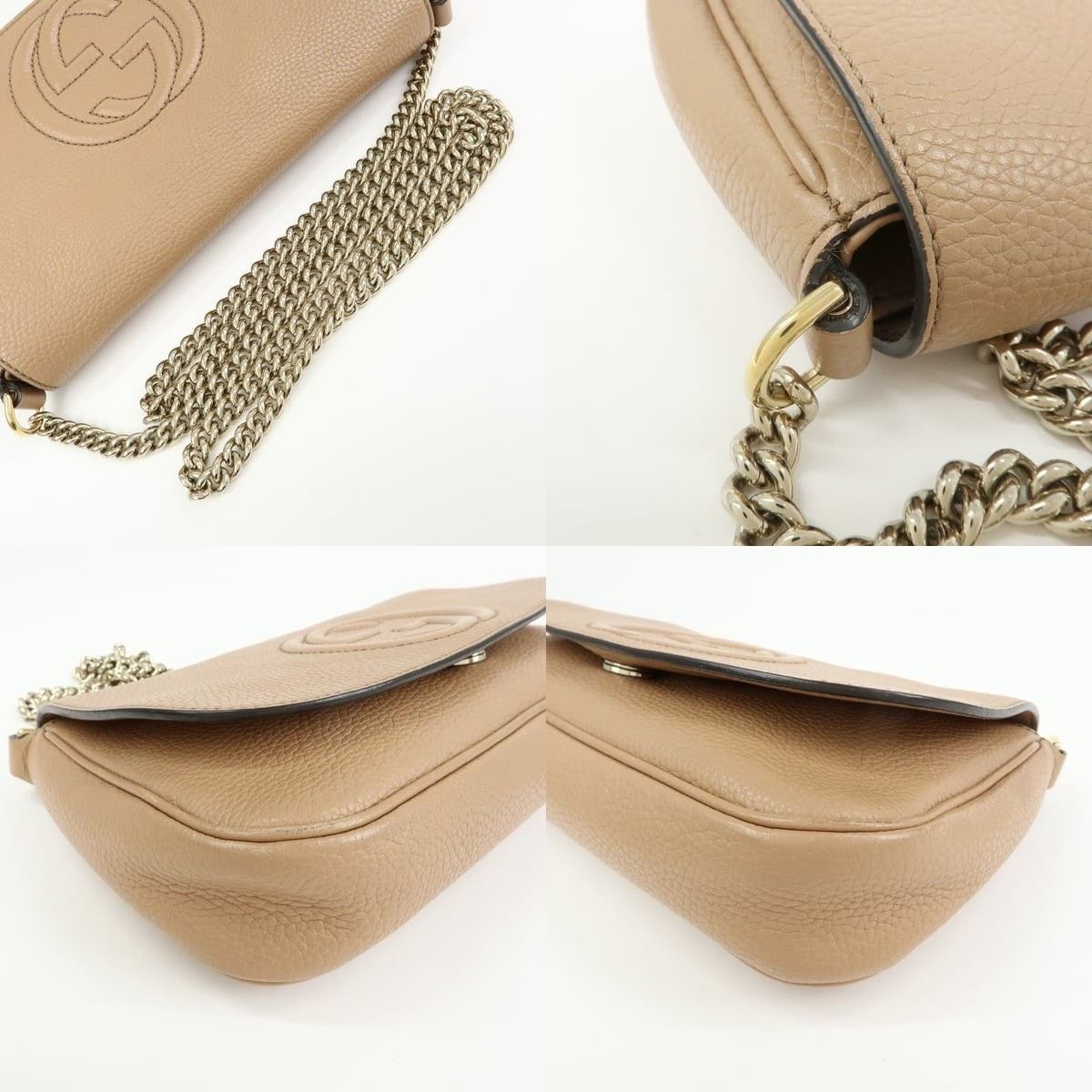 Gucci Gucci Soho Chain Shoulder Bag Calfskin Tan Size ONE SIZE - 4 Thumbnail