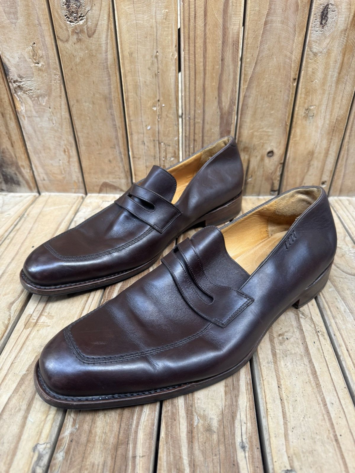 Paraboot Paraboot Men’s Penny brown Leather Loafers Uk 9.5 H US 10.5 Size US 10.5 / EU 43-44 - 18 Thumbnail