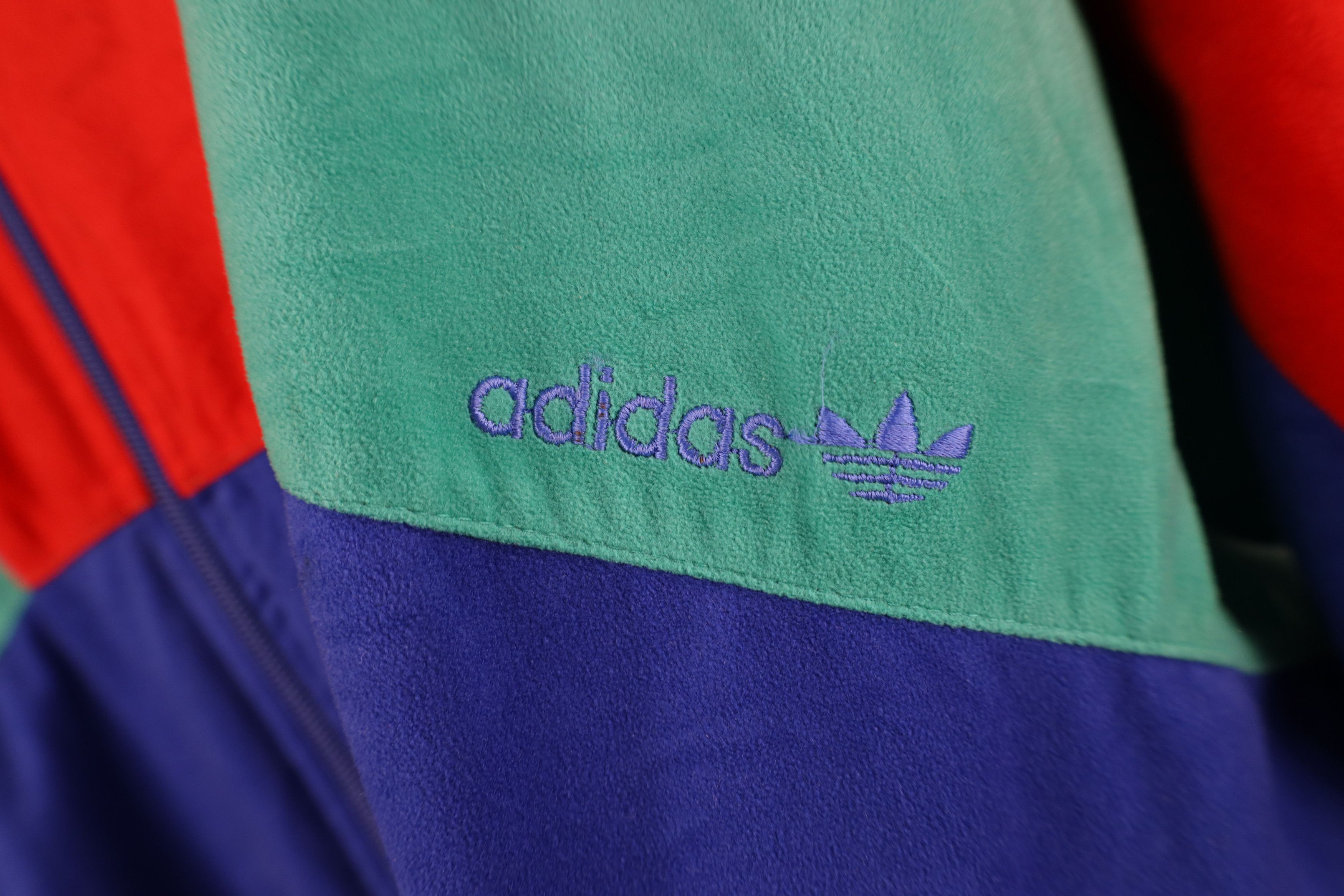 Adidas Vintage 80s 90s Adidas Block Velour Velvet Track Jacket Size US XXL / EU 58 / 5 - 4 Thumbnail