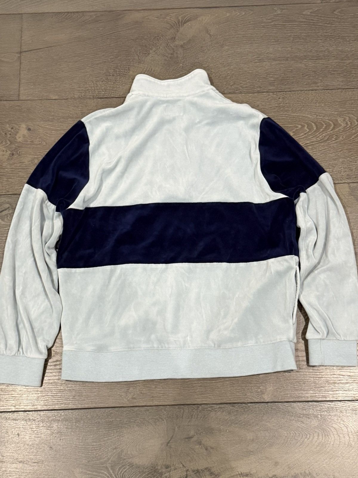 Supreme Supreme Script Logo Velour Half Zip Pullover Light Blue/Navy Size US L / EU 52-54 / 3 - 2 Thumbnail