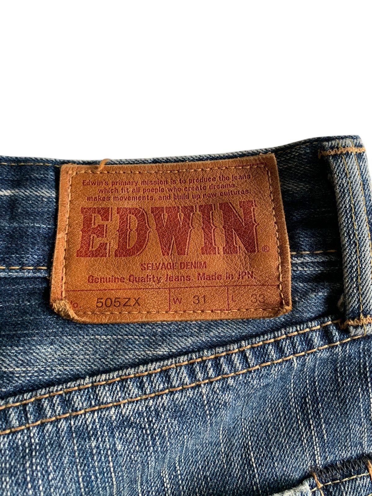 Kapital VINTAGE EDWIN 505ZX SELVEDGE FADED&RUSTY DISTRESSED DENIM Size US 34 / EU 50 - 6 Thumbnail